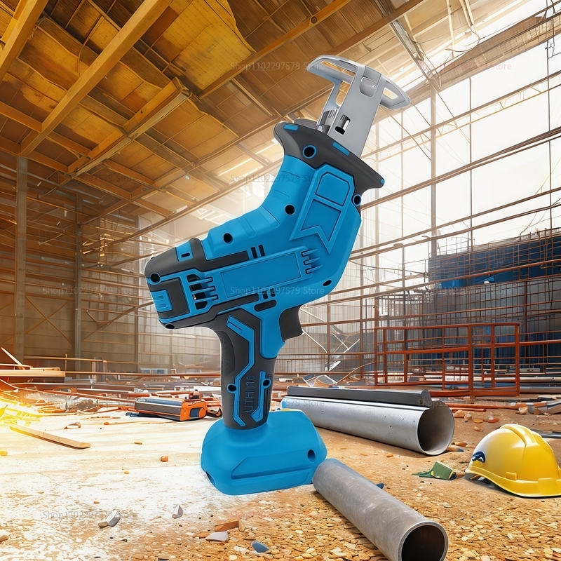 Cordless Power Reciprocating Saw 18V-21V No Battery Adjustable Speed Chainsaw for Wood Pipe Cutting Detailed DIY Remodel Tool