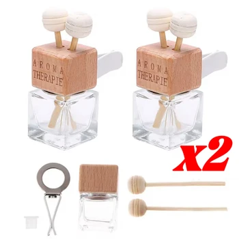 8ml Deodorante per auto Clip di profumo Bottiglia di vetro vuota Ornamento di fragranza Diffusore di uscita di sfiato Vetro di olio essenziale vuoto 1