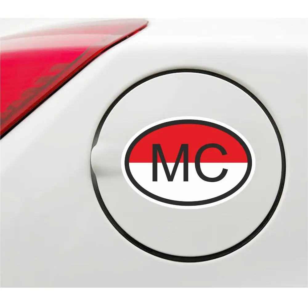 

Funny MC MONACO Country Code Reflective Creative Car Sticker Decal Car Body Guitar Windows Sports Racing Exterior Decor