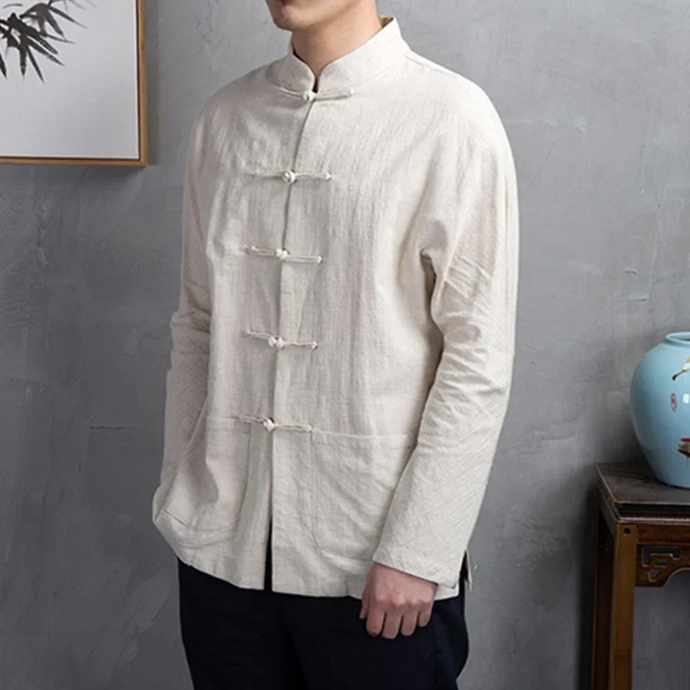 

Men's Chinese Style Shirts Traditional Kung Fu Tai Chi Cotton And Linen Tang Suit Uniform Shirt And Blouses Jacket Clothing