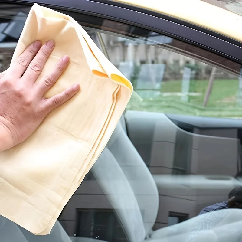 40x60CM Natural Deerskin Leather Clean Cloth Car Washing Care Quick Dry Cleaning Towel Super Absorbent Glass Drying Rags
