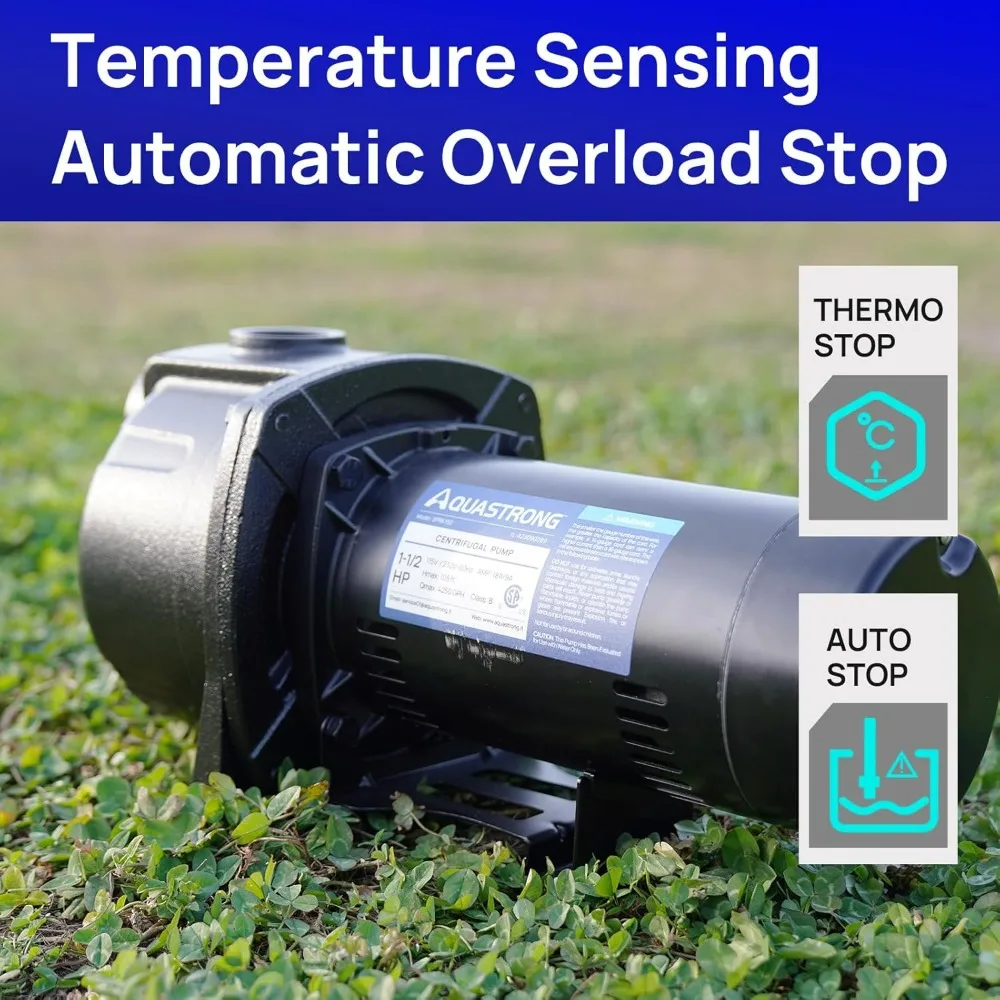 AQUASTRONG 1.5 HP Shallow Well Jet Pump, 4250 GPH, 115/230V, Cast Iron Booster Pump for Irrigation and Gardening