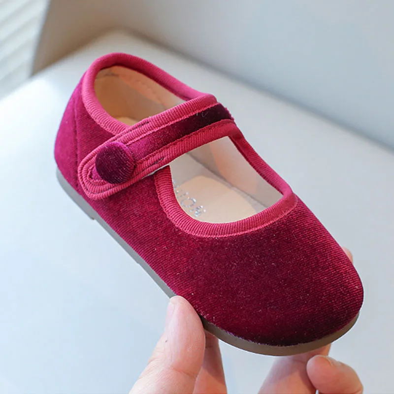 Kids Leather Shoe Solid Color Versatile Princess Childrens Flats Fashion Causal Black School Girl Shoes Spring Autumn H04031 leather shoes girls shoes girls flats