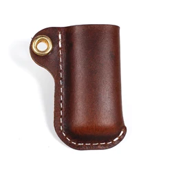 Handmade Genuine Cowhide Leather Lighter Case - Elegant Sleeve Cover Holder for Cigarette Accessories (SKU1)