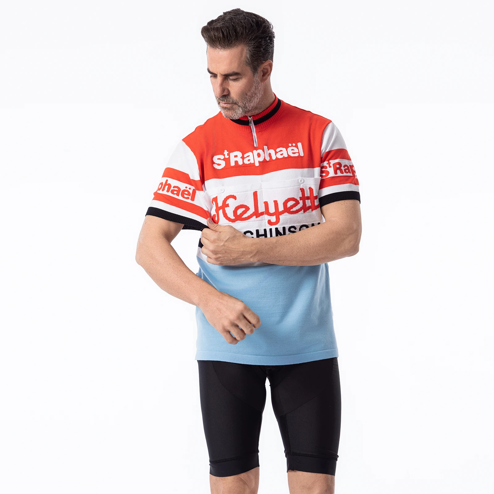 St Raphael-Helyett-Hutchinson Merino Wool Retro Cycling Jersey