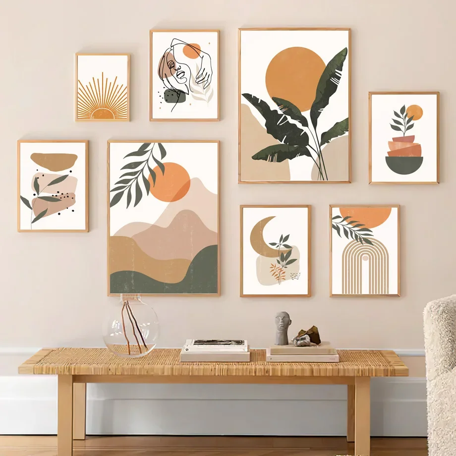 

Abstract Solar Geometry Bohemian Tropical Plant Wall Art Canvas Painting Nordic Poster And Print Pictures For Linving Room Decor