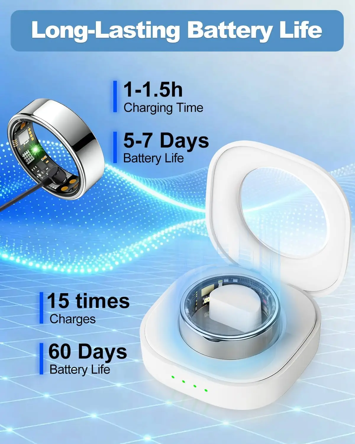 2026 Upgraded Smart Health Ring for Women Men Fitness Tracker with Heart Rate, Blood Oxygen, Sleep Monitoring, Step Counting 6