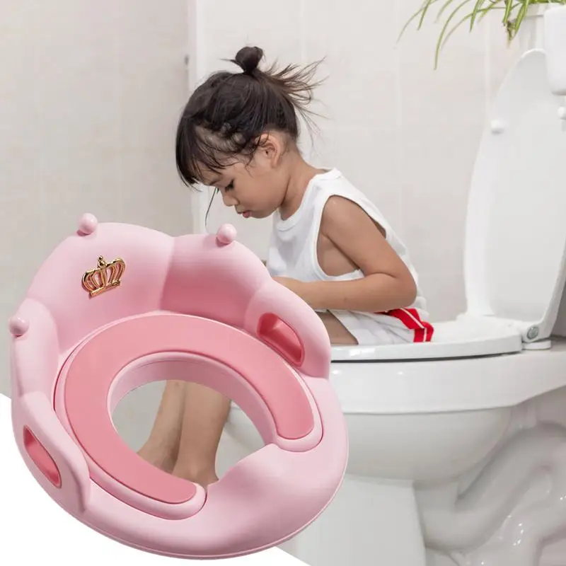 Baby Potty Training Toilet Seat Anti-Slip Soft Toilet Seat Cushion Pad Comfortable Toilet Ring Easy-Clean Training Toilet Padded 4