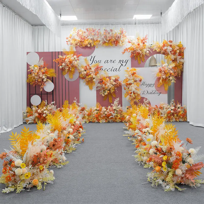 

Romance Wedding Artificial Flower Decoration Supplies Wedding Party Scene Beautiful Stage Background Silk Flower Ornaments Decor