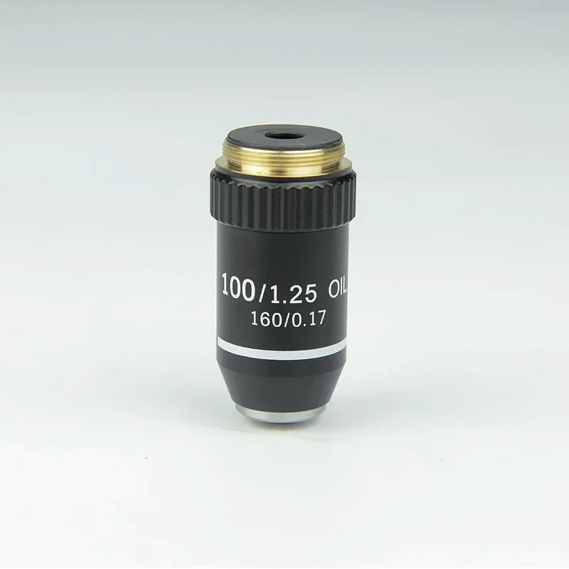 195 Black Achromatic Objective 4X 10X 20X 40X 60X 100X for Biological Microscope Objective Lens RMS 20.2mm Parts