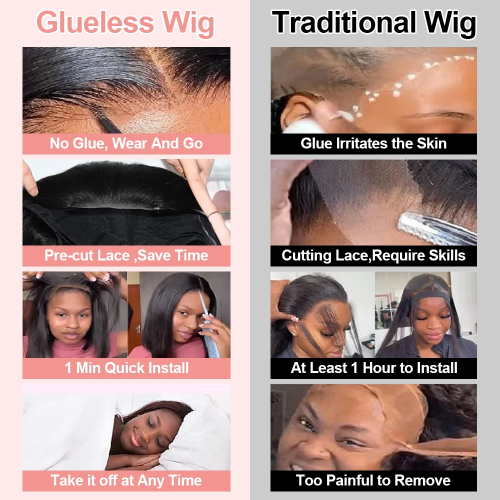 250% Density 13x6 13x4 Lace Frontal Wigs Silky Straight Human Hair HD Lace Front Bob Wigs Pre Cut Glueless Straight Bob Wigs 5
