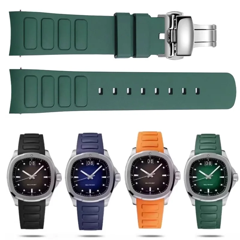 Enhanced Waterproof Rubber Watch Strap 22mm with Curved Interface - Premium Silicone Watchband Accessories