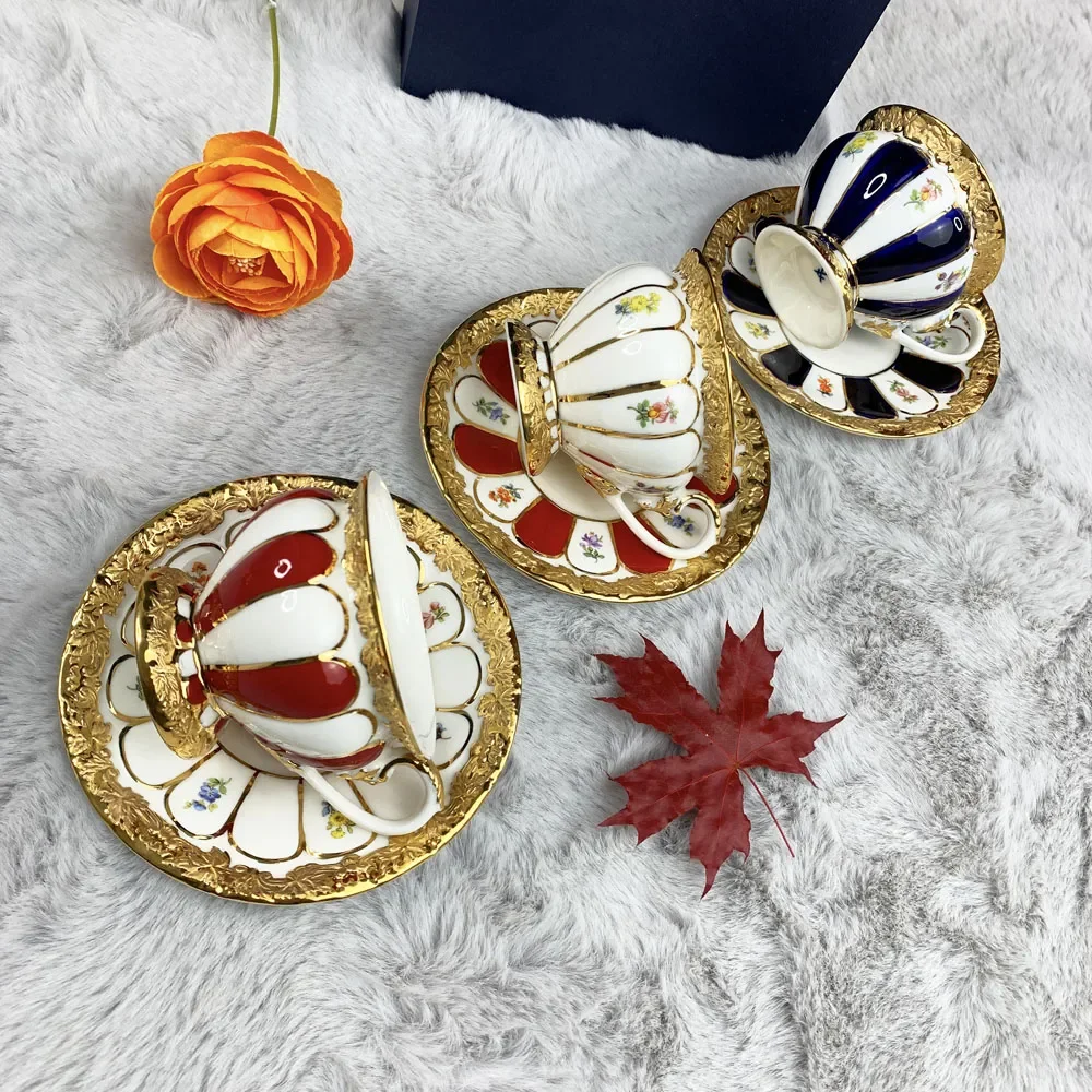 

Coffee Cup Set Ceramic Cup Porcelain Tea Set Birthday Luxury Gift Bone China Wedding Decoration Drink Ware Free Shipping