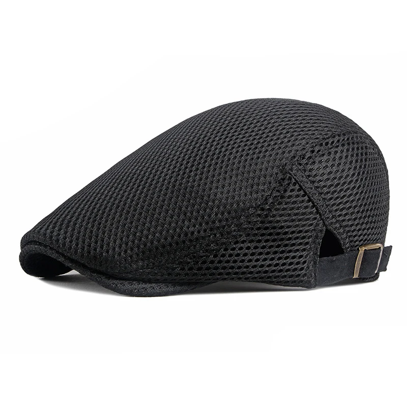 Men Cabbie Flat Cap Breathable Mesh Summer Spring Hat Adjustable Newsboy Beret Ivy Cap Ideal Choice for Gifts