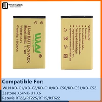 KB-5C Battery WLN KD-C1 Li-Ion Battery 1500mAh 3.7V For KD-C2 KD-C10 KD-C50 KD-C51 KD-C52 RT22S RT15 NK-U1 X6 RT22 Walkie Talkie 2