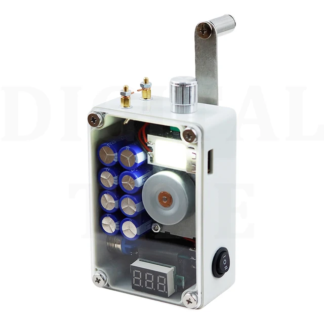 เครื่องกําเนิดไฟฟ้ามือหมุน, เครื่องชาร์จ USB ฉุกเฉินแบบพกพาพร้อมไฟ COB และไฟแช็ก, อุปกรณ์ไฟเพื่อการอยู่รอดขนาดกะทัดรัดสําหรับการตั้งแคมป์กลางแจ้ง 1