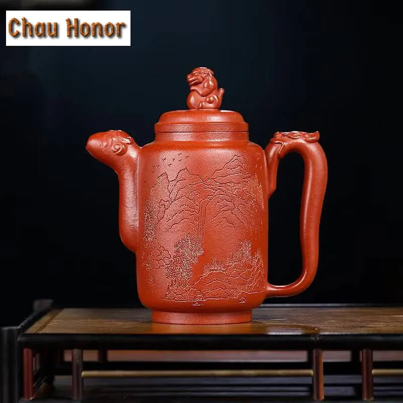 320ml Chinese Yixing Purple Clay Tea Pot Handmade Beauty Purple Mud Kettle Raw Ore Zisha Filter Teaware Tea Accessories Gift