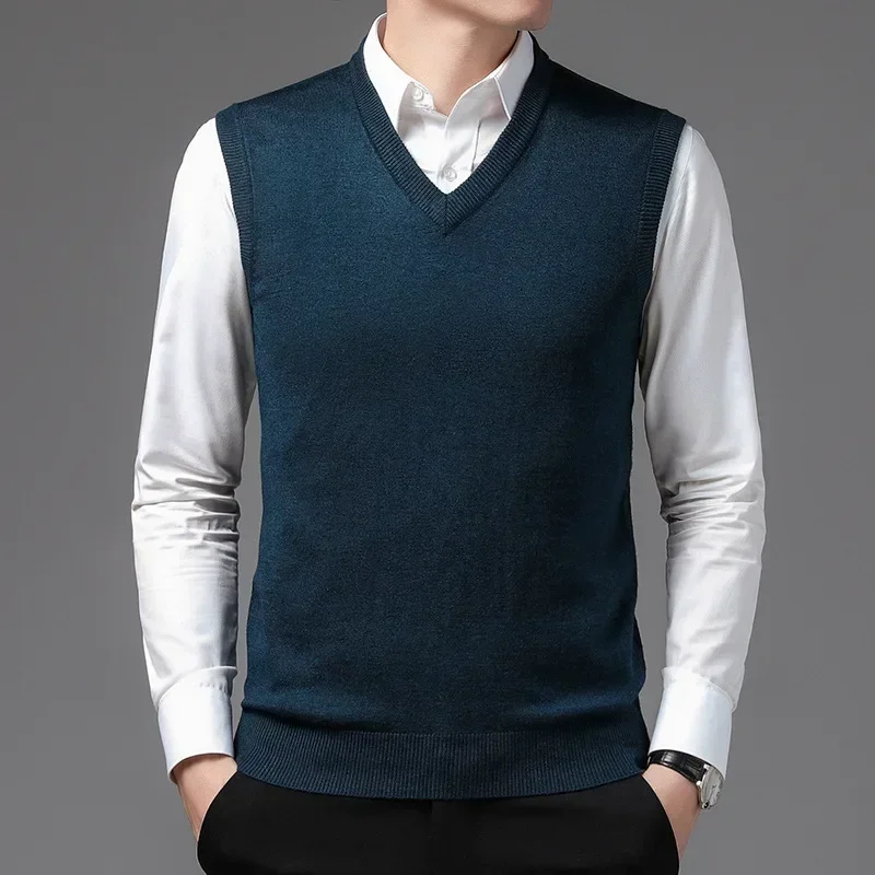 Men's Business Casual Outer Wear Warm Sleeveless Sweater Vest Men's Knitted Tops men sweater vests,mens knitted vest