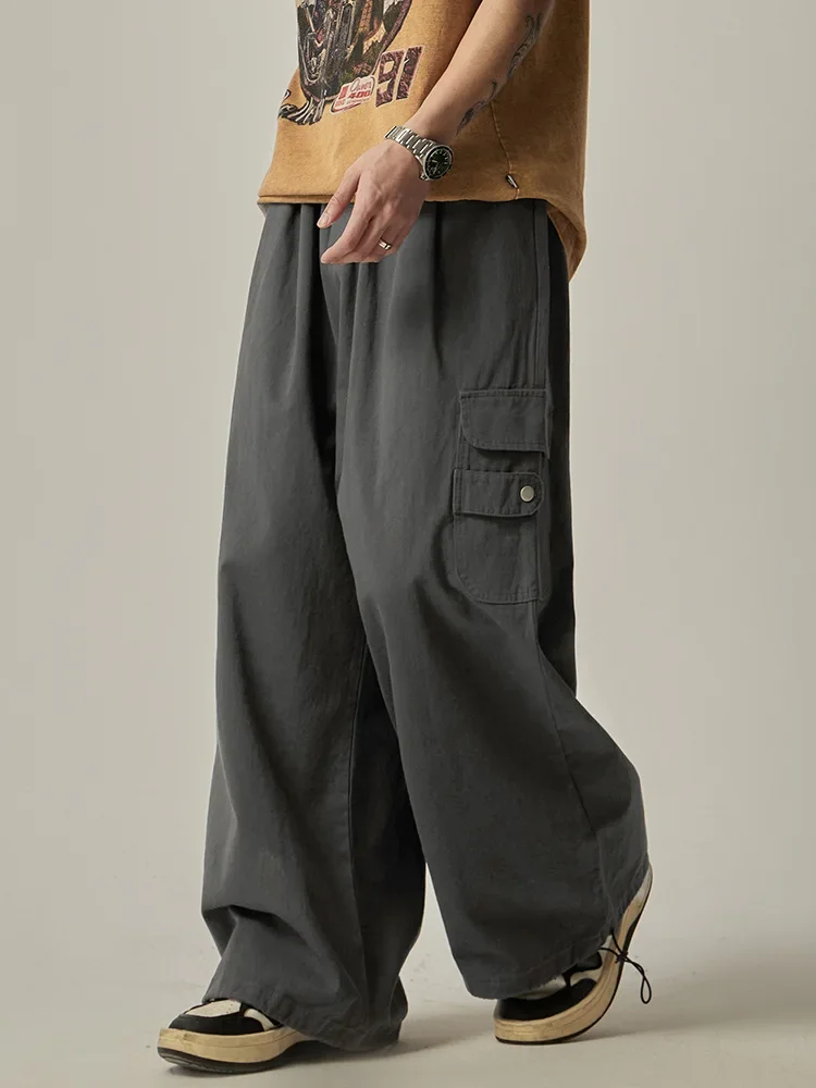 Wide Leg Pants Men Cargo Pants HOUZHOU Japanese Baggy Cargo Pants Men Oversize Wide Leg Trousers Male Loose Casual Streetwear Hip Hop Pocket Autumn