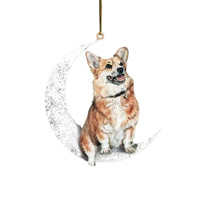 Décoration Voiture Chien En Acrylique - Pendentif Pour Rétroviseur, Cadeau Mignon