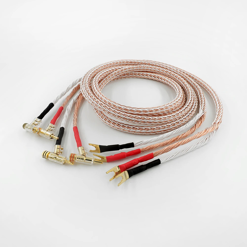 

Высококачественный аудиокабель Hi-Fi в виде бананового штекера, Hi-Fi кабель с 16 жилами 8TC, подключается к стандарту «сделай сам», продажа проводов