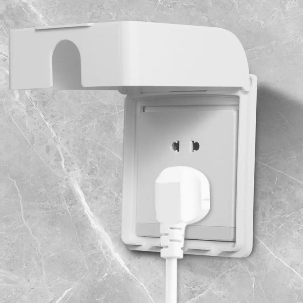 86 Type Self-Adhesive Switch Protective Cover Wall-mounted Socket Waterproof Box Bathroom Electric Plug Cover Splash-Proof Box socket protective cover