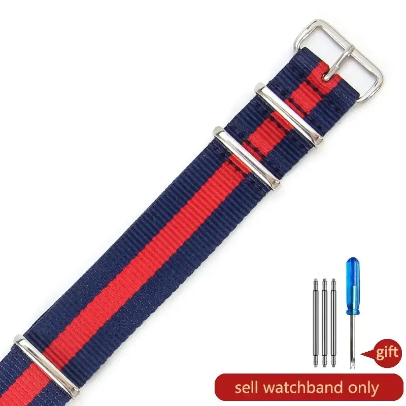 Elastic Waterproof Nylon Watch Strap - Durable and Stylish Replacement Band (18, 20, 22mm)
