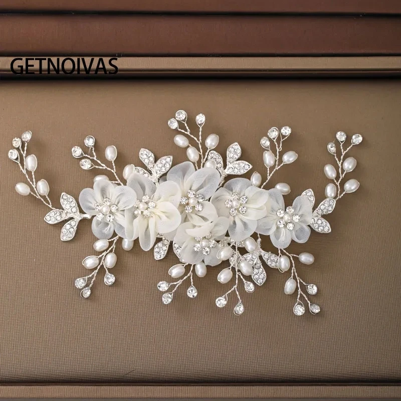 Fermaglio Per Capelli Da Sposa Con Fiori Di Cristallo E Perle - Accessorio Elegante Per Matrimoni E Occasioni Speciali - Foto 9
