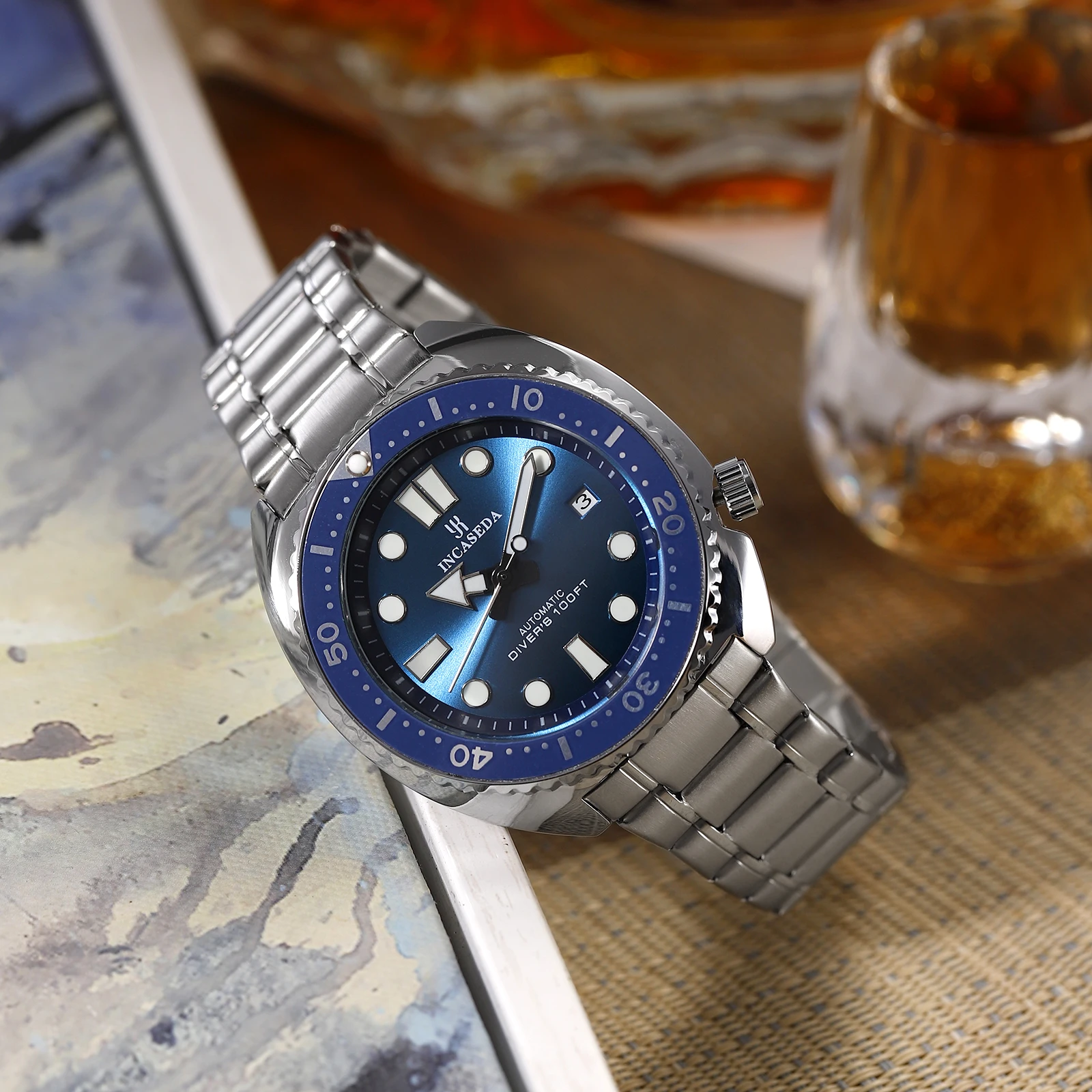 New INCASEDA top brand luxury fashion men's business watch super luminous men's automatic mechanical watch