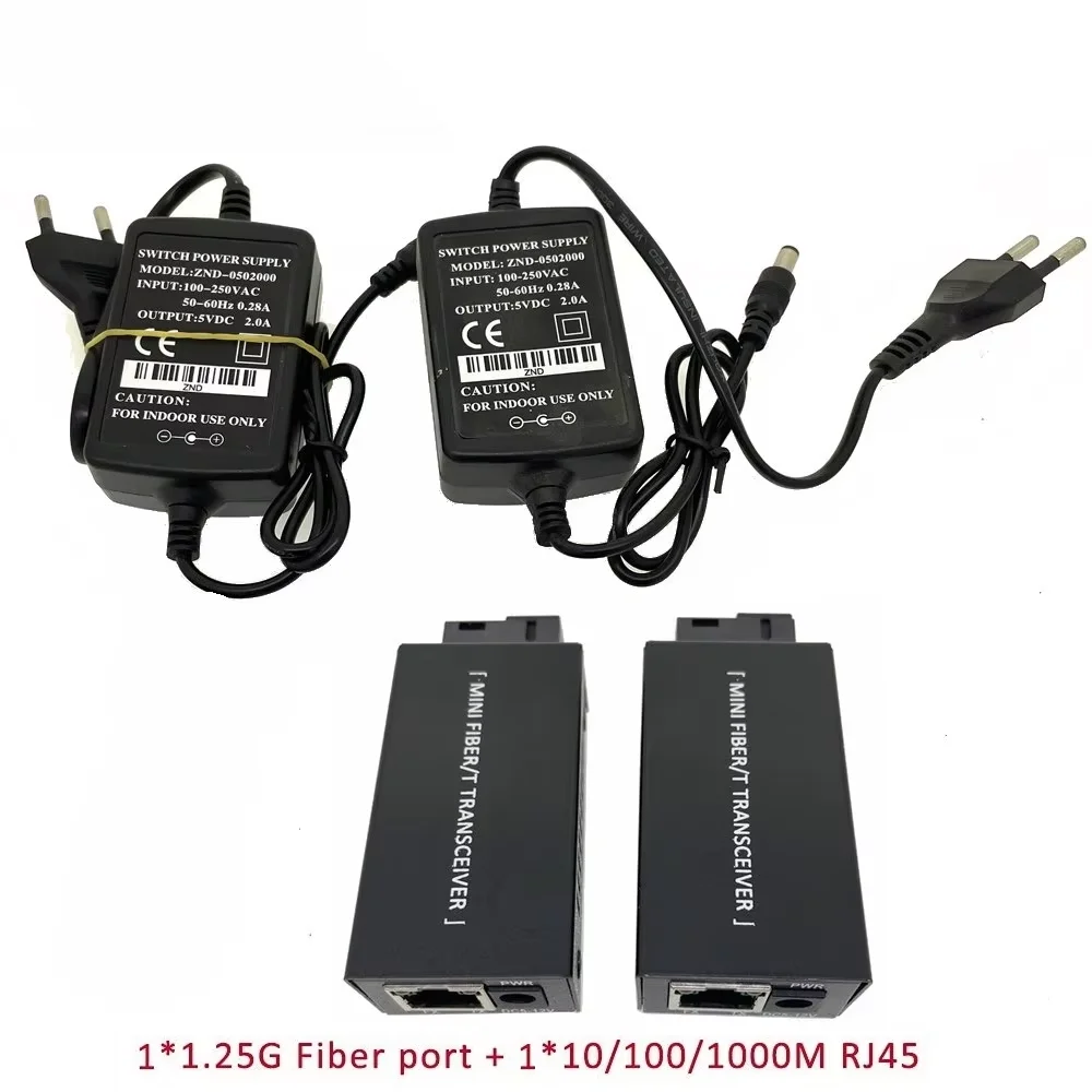 1 Pair Gigabit 100/1000M A/B SC Ethernet Fiber Switch Media Converter Rj45 Optic