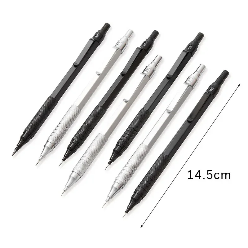 0.3 0.5 0.7mm Art Drawing Automatic Pencils Low Center of Gravity Retractable Nib Metal Mechanical Pencil with Gift Box Set 3