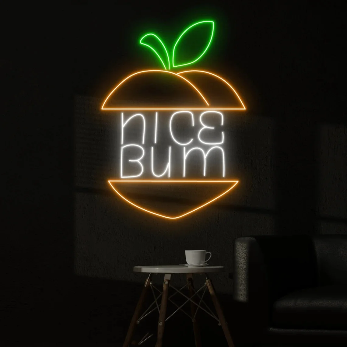

Nice Bum Neon Sign Bathroom Wall Decor Peach Neon Sign Nice Butt Toilet Shower Wall Neon Light