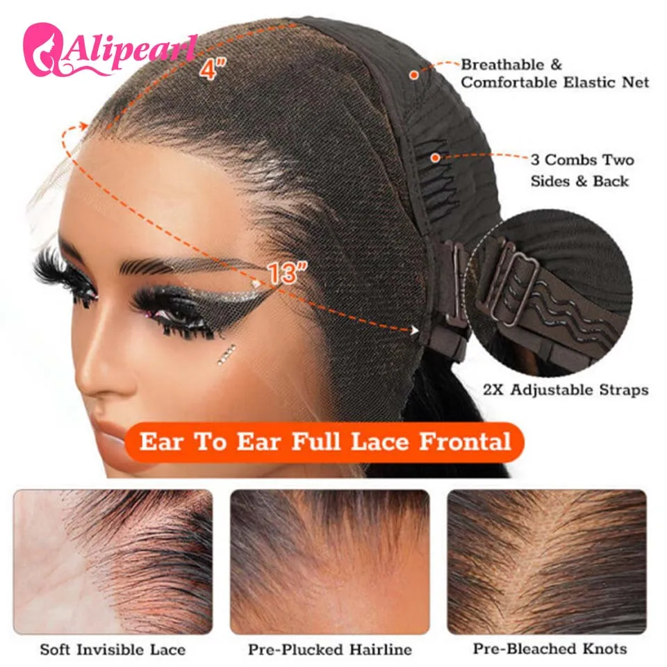 AliPearl Hair Real HD Lace Front Human Hair Wigs Pre Plucked Water Wave 5x5 HD Transparent Lace Wigs Peruvian Hair For Woman 6