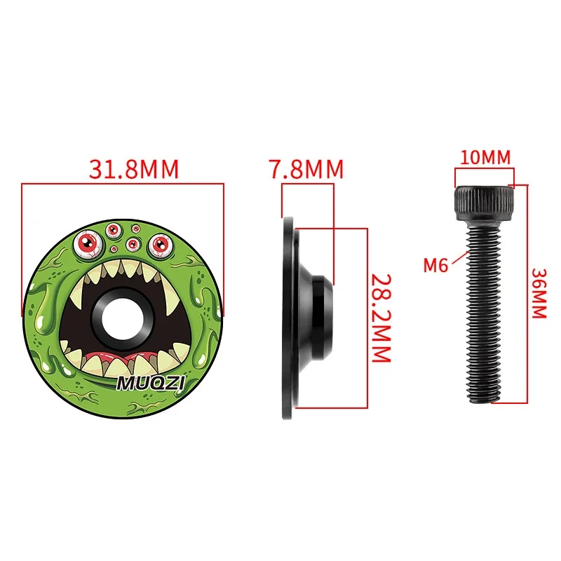 Headset Top Cap With M6x35mm Bolt Bike Aluminum Alloy Ultralight Stem Cap Compatible with All Road MTB 1-1/8" Fork Steerer bike stem cap,bicycle head cap