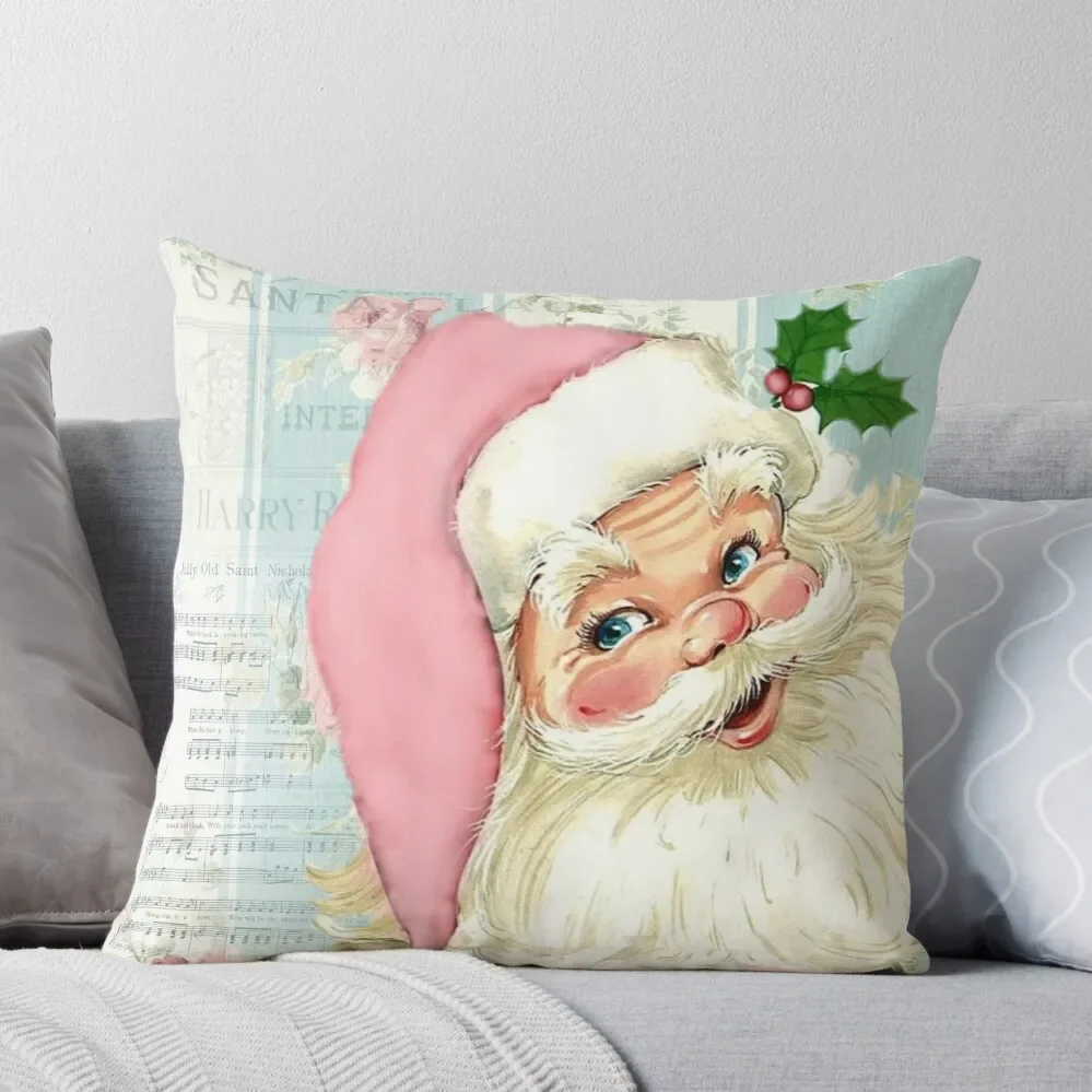 

Retro Santa with music Throw Pillow New year Bed pillowcases