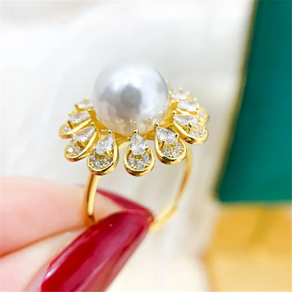 

Комплект колец из серебра 925 пробы, с жемчугом, 9-12 мм