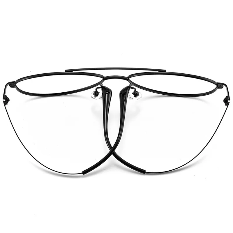 Fashion Plus Size Aviator Eyeglasses Vintage Titanium Eyewear Prescription Glasses Frame Men 2194-C