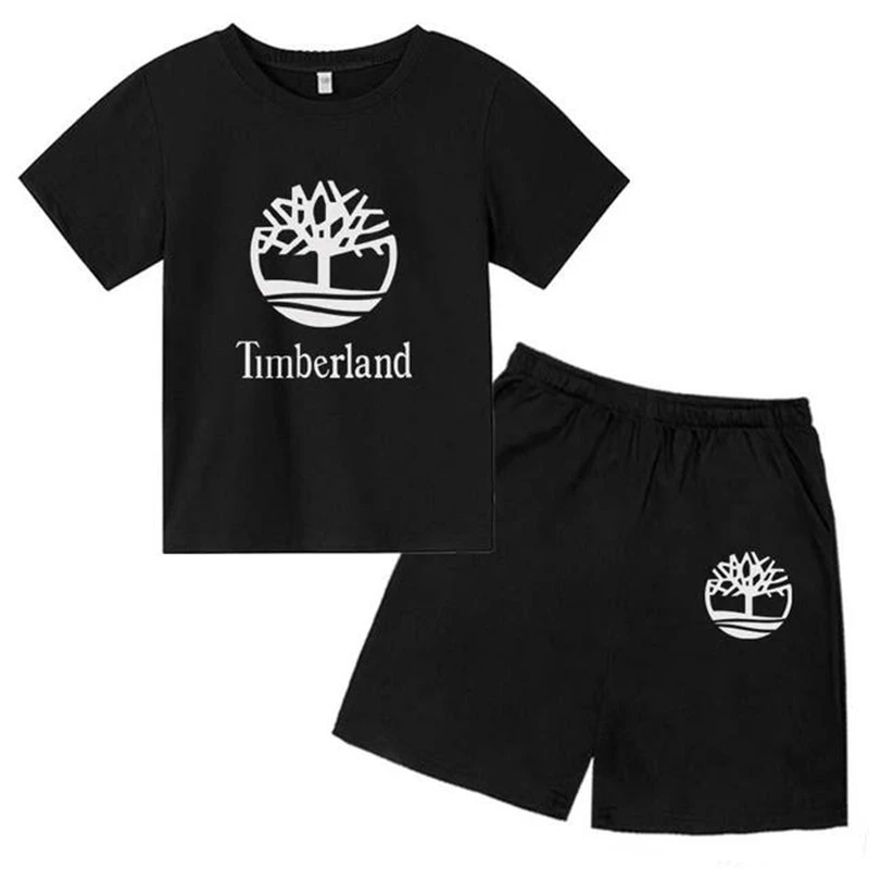 

Children Fashion Casual Shorts Sleeve T-shirts+ shorts Sets 3-12 Years Boys Girls Streetwear Kids Trend Brand Summer clothing