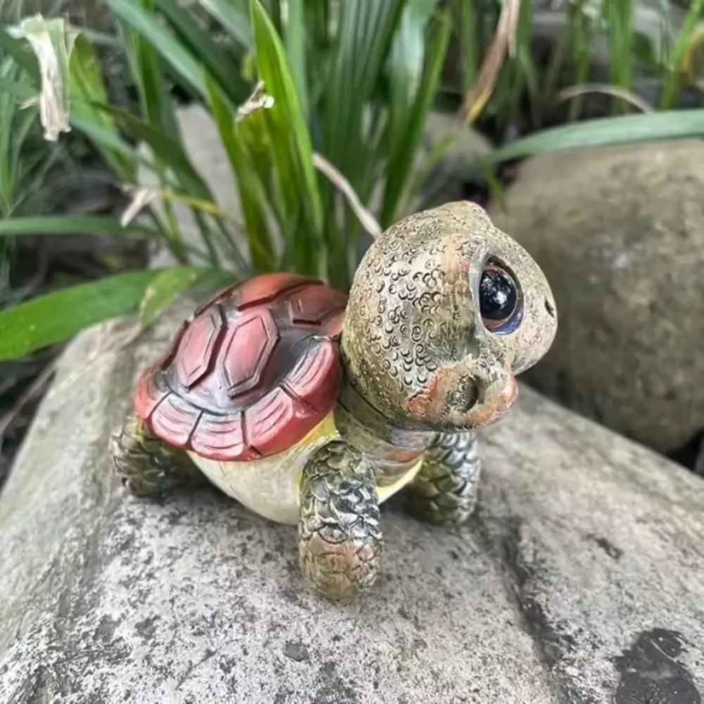 Collectible Big Eyed Turtle Ornament Crafts Cartoon Sea Turtle Figurine Lucky 10.5cm Marine Life Ornaments Children Gifts