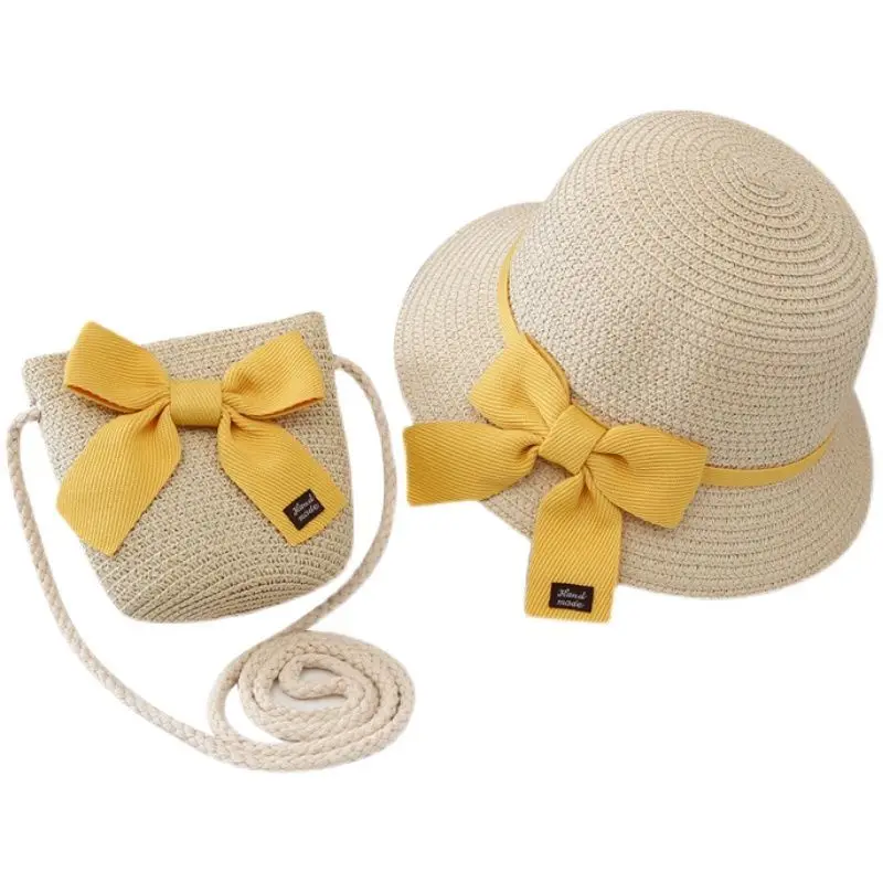 Children's Sunshade Hat Girls Summer New Straw Hat Baby Summer Hat Sun-Proof Beach Hat Sun Cute Bucket Hat