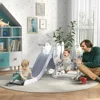 Toddler Swing and Slide Set with Basketball Hoop, Space Theme, Gray 1