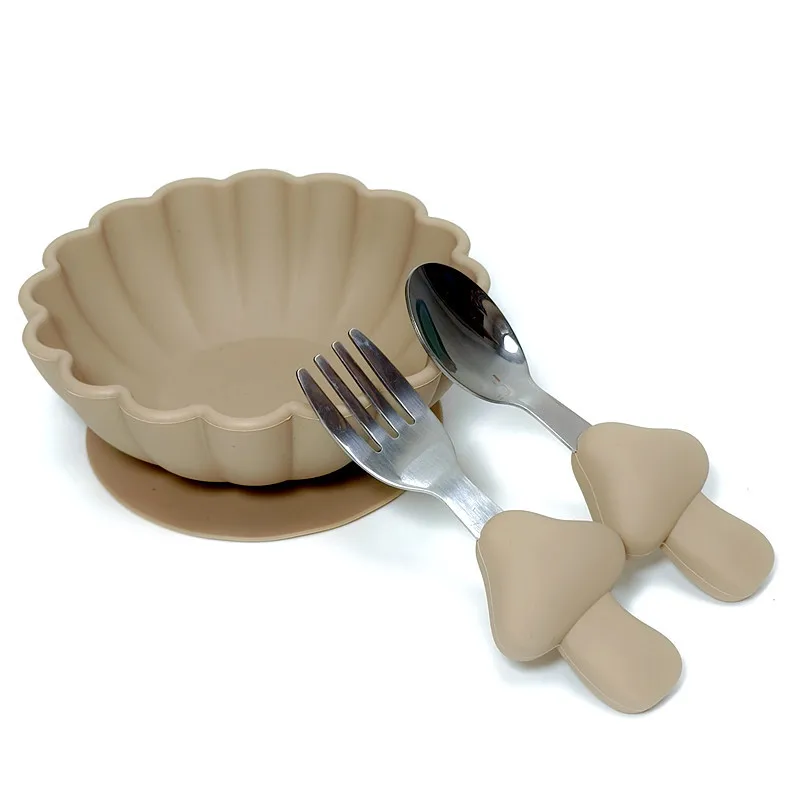 Baby complementary bowl food grade silicone bowl children's fall-proof suction cup bowl baby feeding tableware