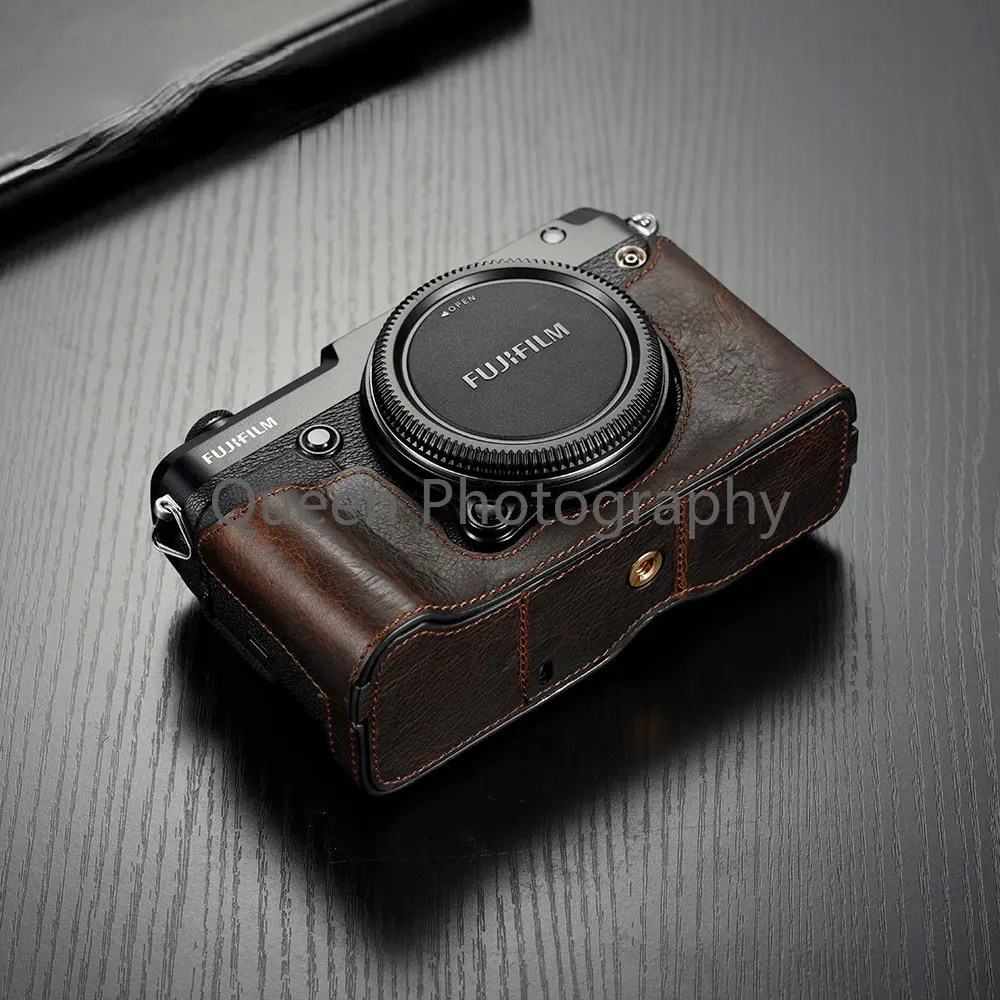 Custodia Per Fotocamera In Vera Pelle Per Fuji Gfx50R Mezza Borsa A Mano Fujifilm Gfx50R Body Lastesc