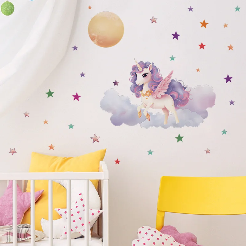 Luminous Cartoon Unicorn Wall Sticker Baby Room