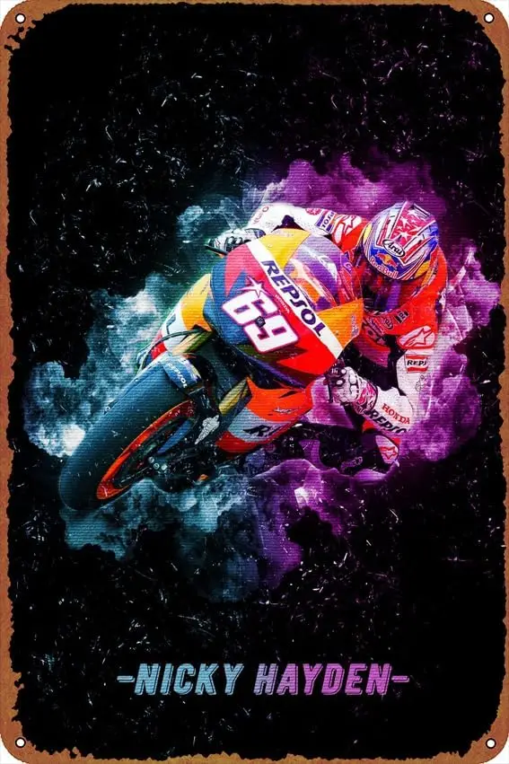 

НИКИ Хэйден спортивные постеры оловянные знаки ретро металлические жестяные банки для бара, паба, домашнего кафе, Настенный декор, 8x12 дюймов (20x30 см)