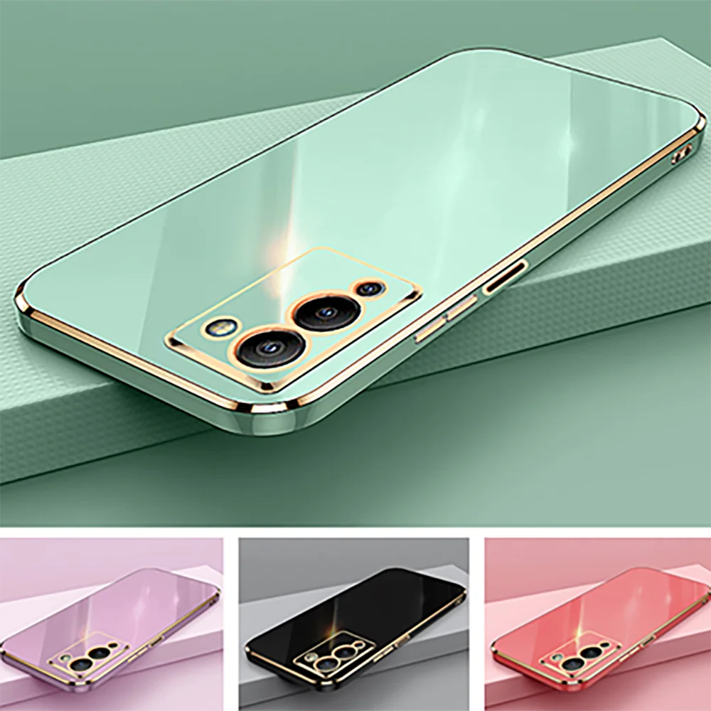 Luxury Square Plating Shockproof Soft Silicone Back Cover s Case
