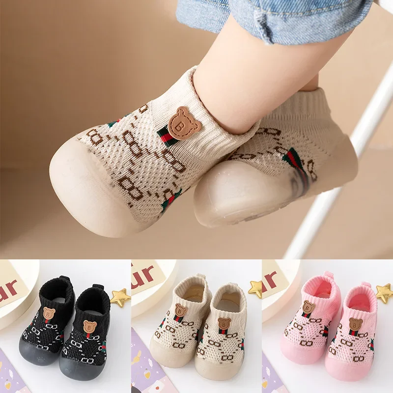 

Toddler Sock Shoes Baby Shoes Kids Soft Rubber Sole First Walkers Children Sock Shoes Non-slip Floor Socks 0-3Y Boy Girl Booties