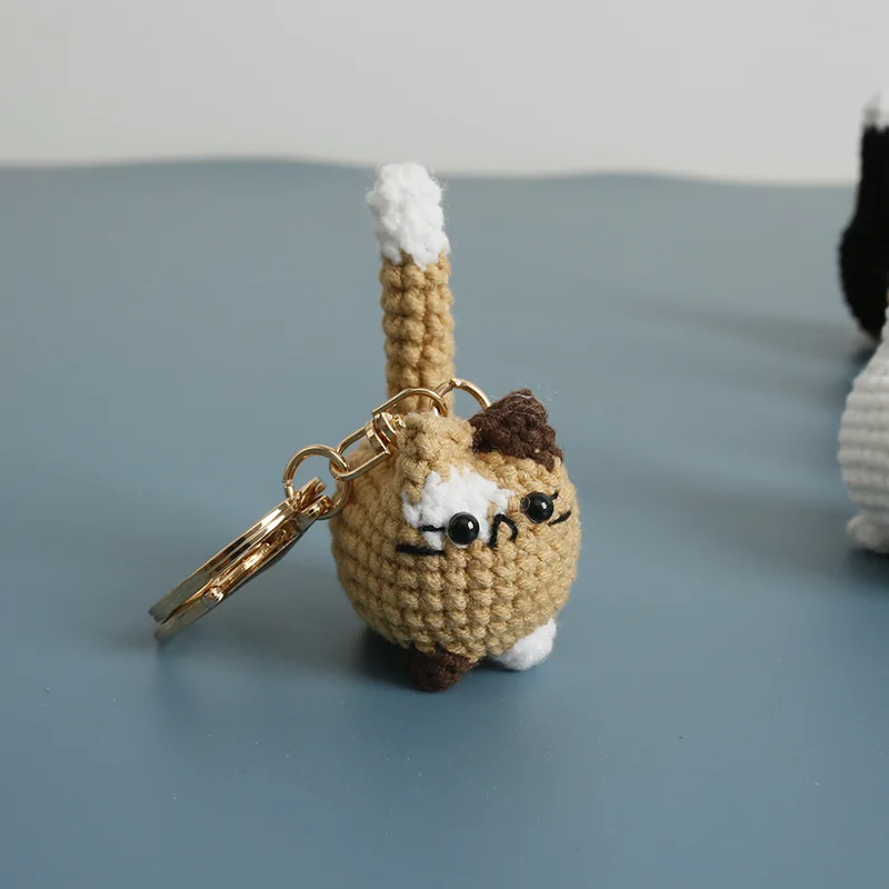 Small Cat Crochet Keychain Handmaking Crochet Cute Kitten Keyrings For Bag Pendant Knitting Animal Doll Keychain For Gift Custom 27 Se18d8b6012ad4772a6f16c7a42213e12m