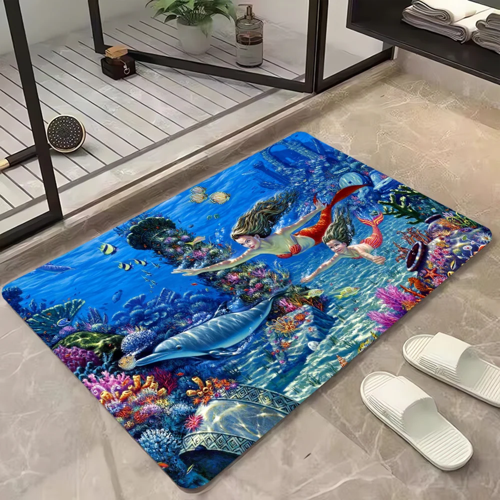 Front Door Mat Outdoor Rug Mat Undersea World Things for the Home Accsessories Custom Bedrooom Carpet Cute Room Decor Carpets 3