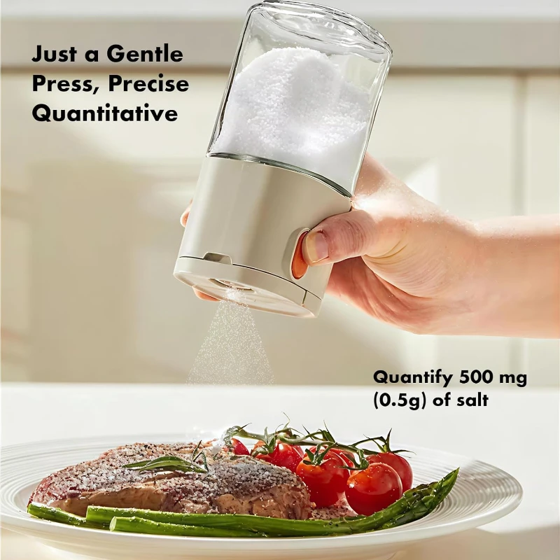 180ml Glass Spice Bottle Dual Purpose Quantitative Seasoning Jar Push Type Kitchen Salt Shaker Sealed and Moisture-proof Jars 3
